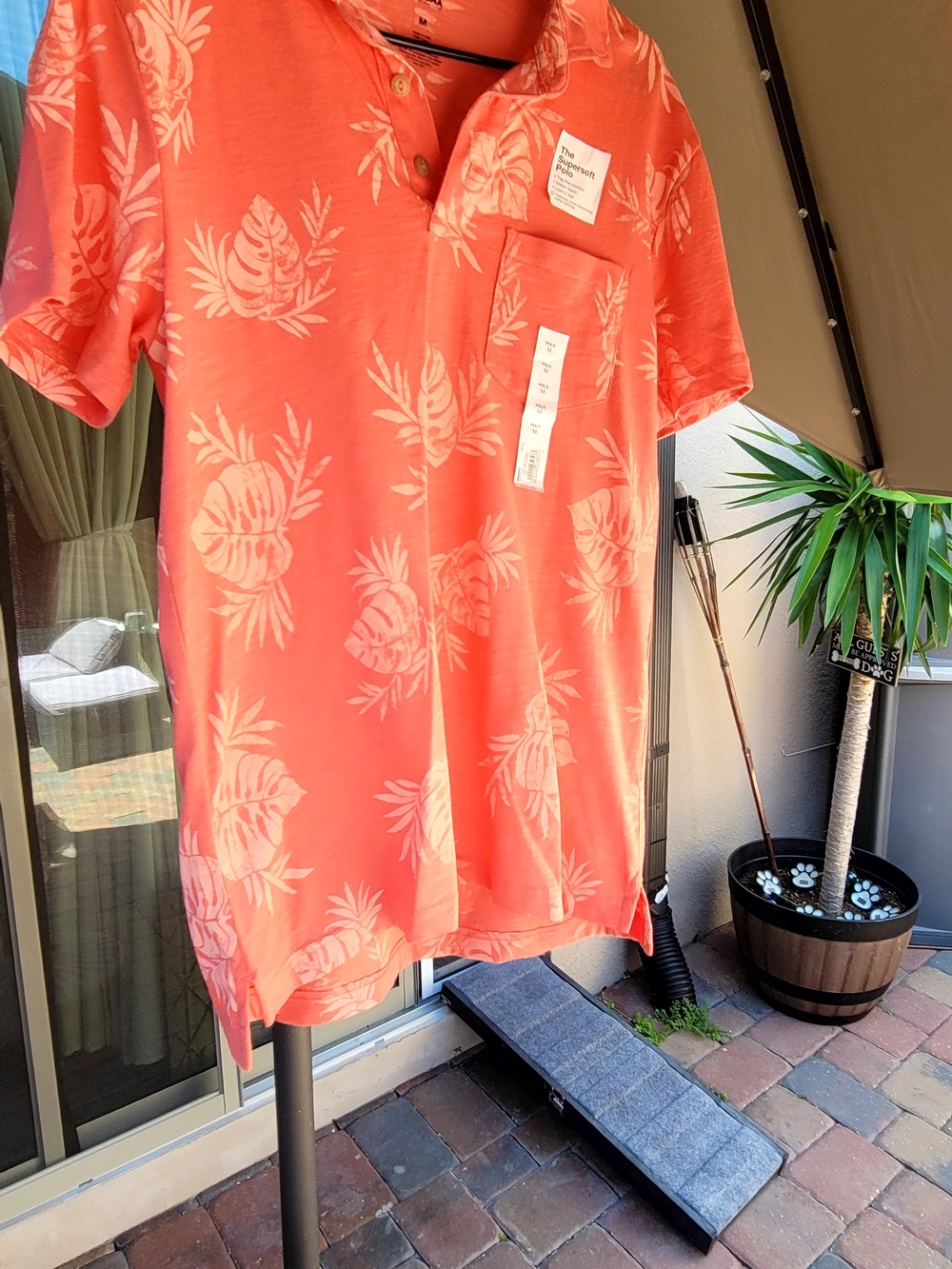 Polo by Ralph Lauren Coral Pink Tropical Print Short-Sleeve Polo